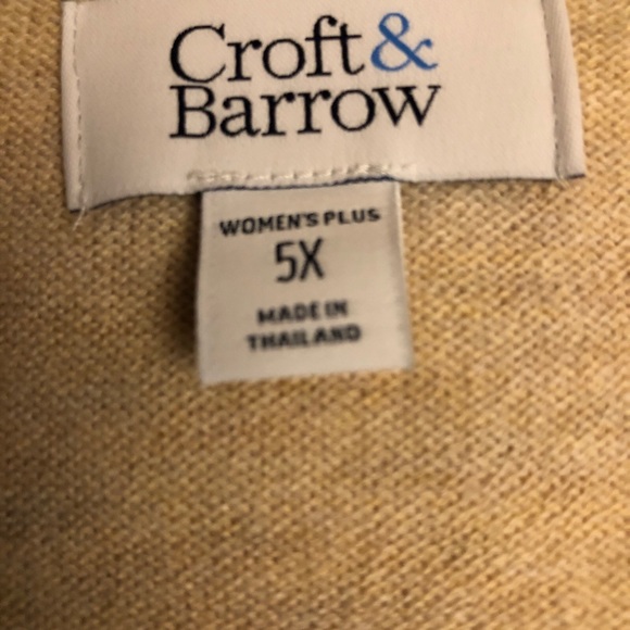 CROFT & BARROW Cardigan Size 5X Womens Oatmeal Open Front Side Slits New - Picture 5 of 9